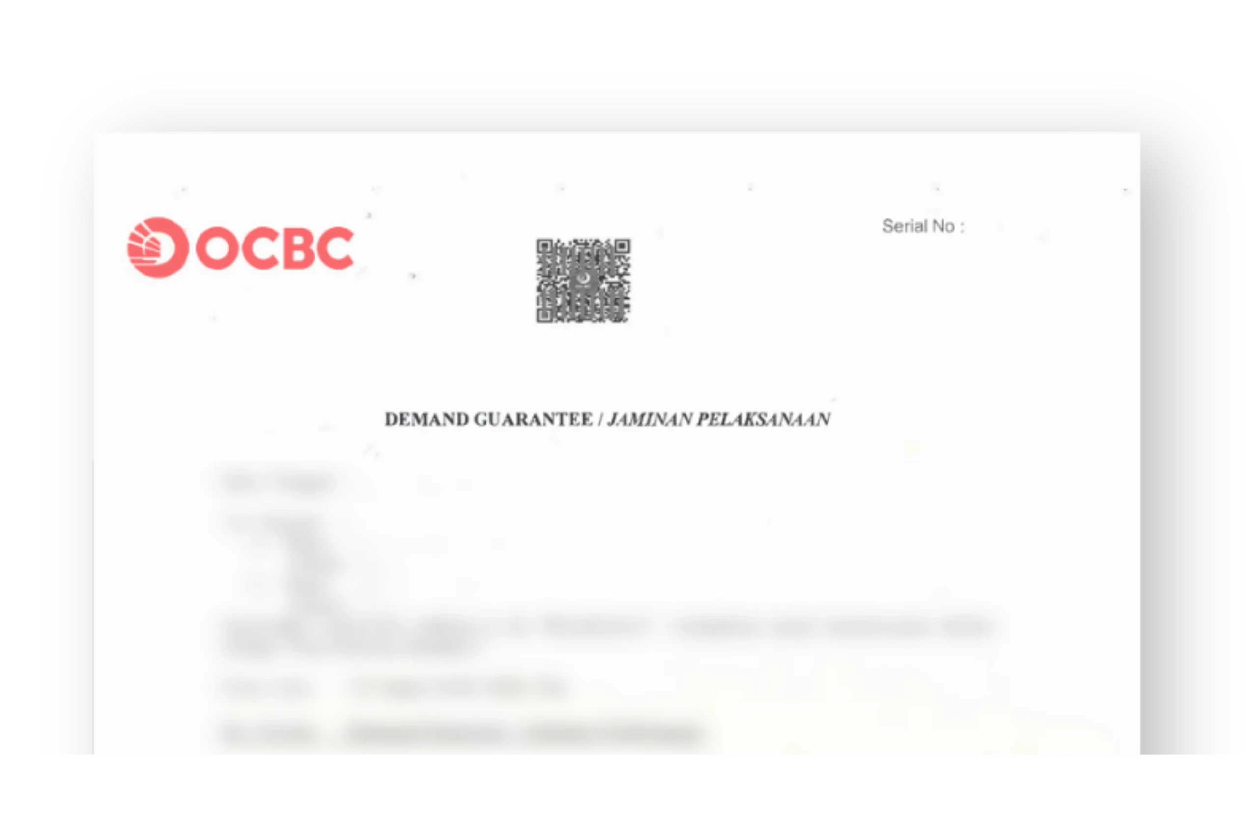 OCBC Bank demand guarantee sample