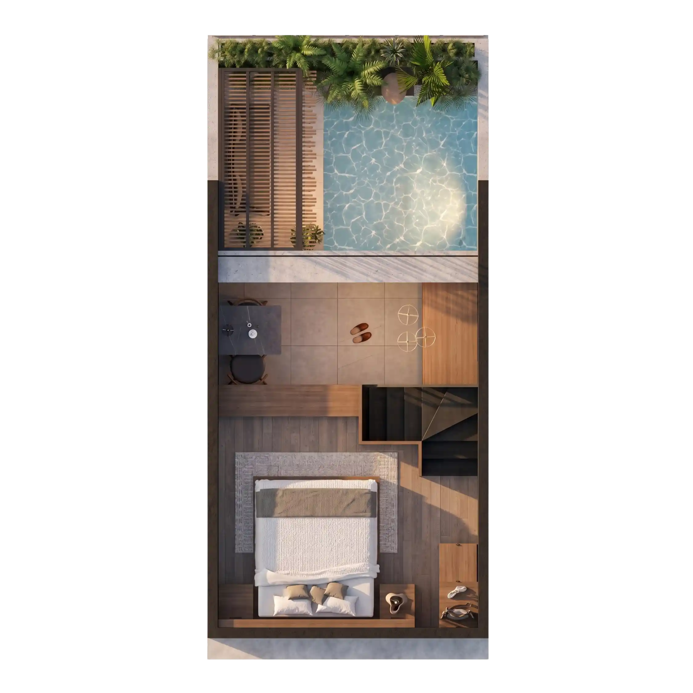 Mezzanine floor layout — 1 Bedroom