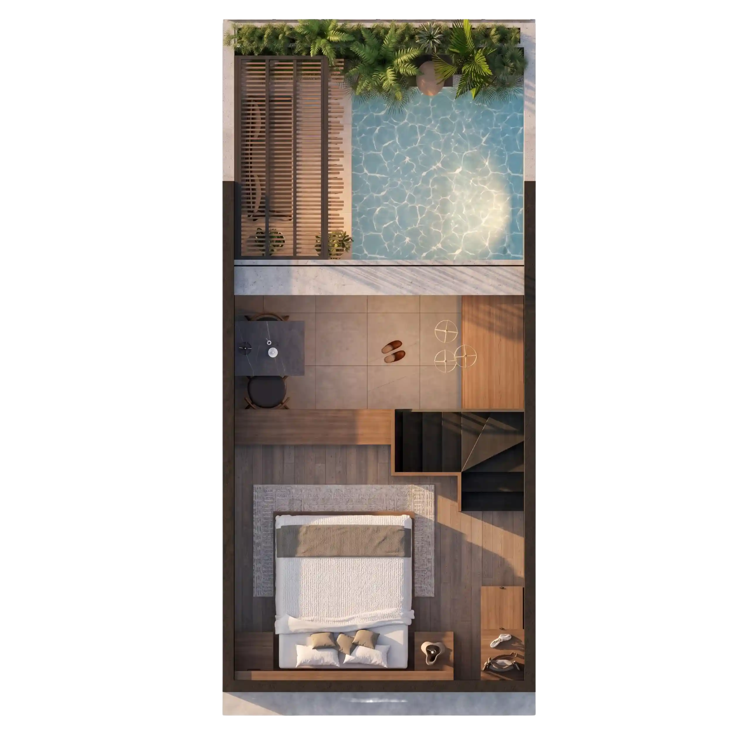 1 Bedroom Mezzanine floor layout