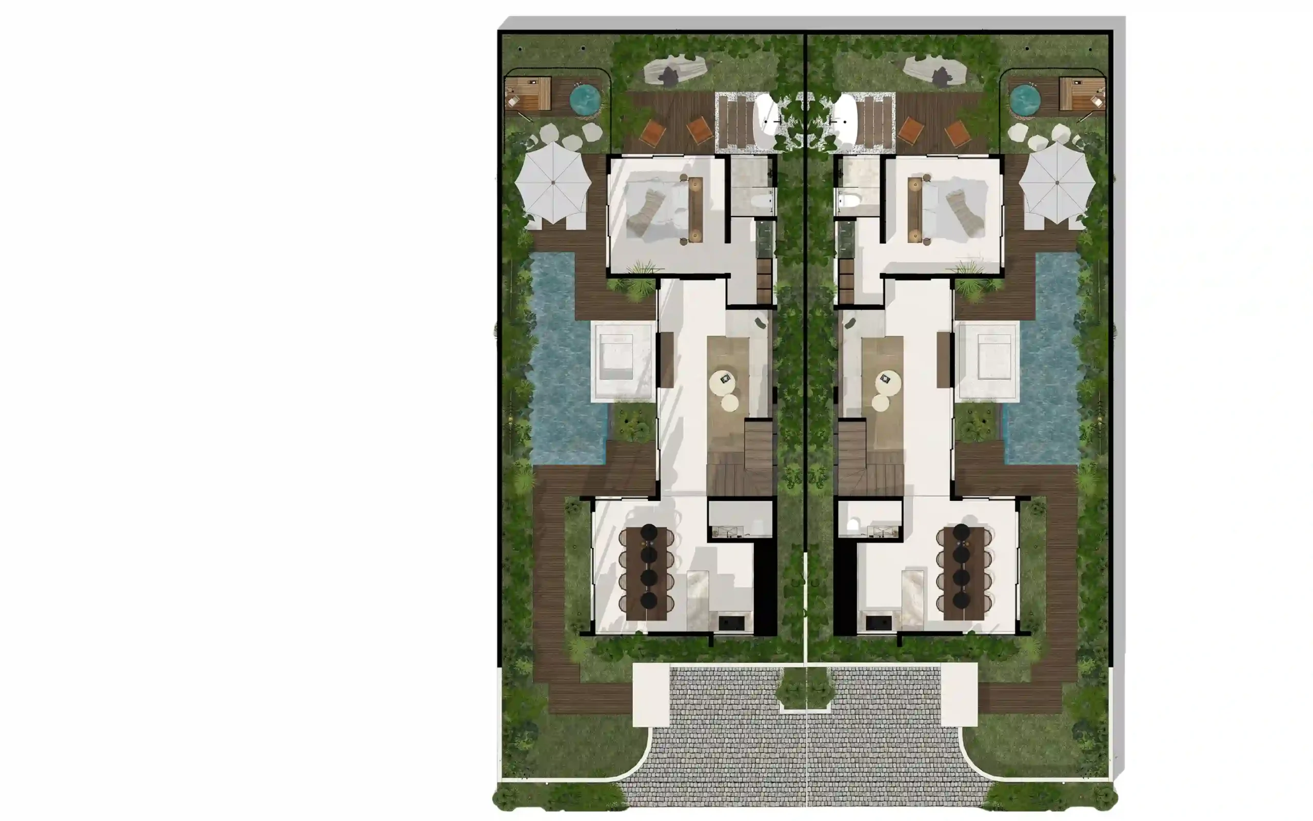 Umalas Reserve site masterplan with available villa 1 and villa 2